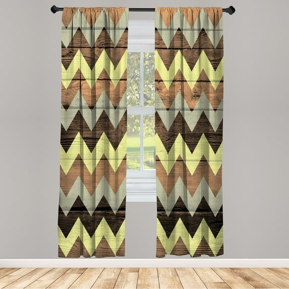 Ambesonne Curtains, Pair of 28"x95", Pale Sepia