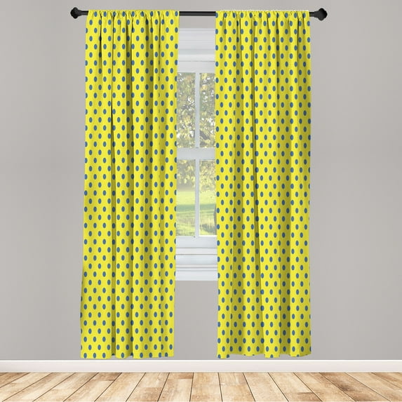 Ambesonne Curtains, Pair of 28"x95", Pastel Yellow