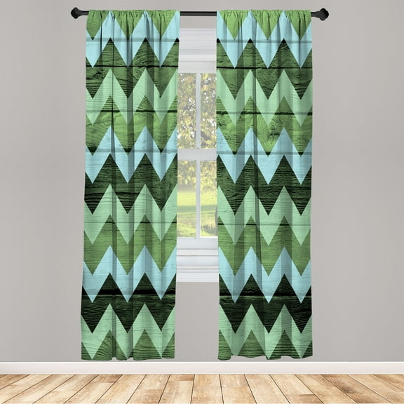 Ambesonne Curtains, Pair of 28"x95", Pistachio Green