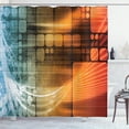 thumbnail image 1 of Ambesonne Cyber Shower Curtain, Science Theme Artwork Print, 69"Wx75"L, Marigold Pale Blue Fawn, 1 of 4