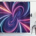 thumbnail image 1 of Ambesonne Cyber Shower Curtain, Swirling Colorful Retro Lines, 69"Wx70"L, Violet Pale Peach Aqua, 1 of 4