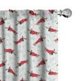 thumbnail image 1 of Ambesonne Dachshund Window Curtains, Merry Christmas and Dog, Each 28" W x 95" L, Warm Taupe Dark Pink, 1 of 3