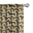 thumbnail image 1 of Ambesonne Dachshund 4-Panel Curtains, Sausage Dog Lover Pattern, 56"x63", Grey Yellow Chocolate, 1 of 1