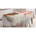 thumbnail image 1 of Ambesonne Dachshund Tablecloth Rectangular Table Cover, Dog in Christmas Elf Hat, 52"x70", Ivory Cinnamon, 1 of 4