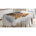 thumbnail image 1 of Ambesonne Dachshund Tablecloth Rectangular Table Cover, Puppies Lying Together, 52"x70", Dark Taupe Grey Taupe, 1 of 4