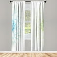 thumbnail image 1 of Ambesonne Dahlia Flower Curtains, Simple Sunflower Art, Pair of 28"x84", Sky Blue, 1 of 2