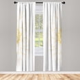 thumbnail image 1 of Ambesonne Dahlia Flower Curtains, Sunflower Like Petals, Pair of 28"x63", Earth Yellow, 1 of 2