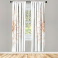 thumbnail image 1 of Ambesonne Dahlia Flower Curtains, Sunflower Like Petals, Pair of 28"x84", Dark Peach, 1 of 2