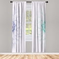 thumbnail image 1 of Ambesonne Dahlia Flower Curtains, Sunflower Like Petals, Pair of 28"x84", Violet Blue, 1 of 2