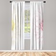 thumbnail image 1 of Ambesonne Dahlia Flower Curtains, Sunflower Like Petals, Pair of 28"x95", Yellow Fuchsia, 1 of 2