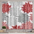 thumbnail image 1 of Ambesonne Dahlia Kitchen Curtains, Floral Blossoming Garden, 55"x30", Ruby Grey and Coral, 1 of 3