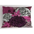 thumbnail image 1 of Ambesonne Dahlia Pillow Sham, Large Floral Petals Bud, 26" X 20", Pale Pink Eggplant White, 1 of 2