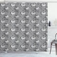 thumbnail image 1 of Ambesonne Dahlia Shower Curtain, Blooms Beauty Herbs Floral, 69"Wx84"L, Grey Black and Coconut, 1 of 4