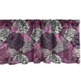 thumbnail image 1 of Ambesonne Dahlia Window Valance, Drawing of Large Chrysanthemum Blossoms and Buds in Shades of Purple, Curtain Valance for Kitchen Bedroom Decor with Rod Pocket, 54" X 18", Eggplant Baby Pink White, 1 of 2