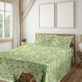 thumbnail image 1 of Ambesonne Daisy Fitted & Flat Sheet with Sham 3 Pcs Set, Chamomile Meadow Watercolor, Twin, Pastel Green Yellow, 1 of 5