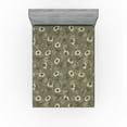 thumbnail image 1 of Ambesonne Daisy Fitted Sheet, Retro Garden Bloom Chamomile, Full Size, Sage Green Eggshell and Taupe, 1 of 5