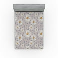 thumbnail image 1 of Ambesonne Daisy Fitted Sheet, Romantic Chamomile Print Art, King Size, Burnt Sienna and Ceil Blue, 1 of 5