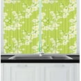 thumbnail image 1 of Ambesonne Daisy Kitchen Curtains, Fresh Green Springtime, 55"x39", Yellow Green White, 1 of 3