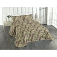 thumbnail image 1 of Ambesonne Daisy Pattern Quilted Coverlet 3 Pcs, Retro Art Chamomile, Queen Size, Blush Pale Green, 1 of 4