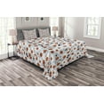 thumbnail image 1 of Ambesonne Daisy Quilted Bedspread Set 3 Pcs, Close up Spring Flower, King Size, Ginger White, 1 of 3