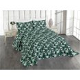 thumbnail image 1 of Ambesonne Daisy Quilted Coverlet 2 Pcs, Chamomile Flowers Meadow Art, Twin Size, Green Dark Teal and Mustard, 1 of 4
