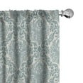 thumbnail image 1 of Ambesonne Damask 4-Panel Curtains, Botanical Ivy Like Theme, 56"x95", Eggshell Pale Teal, 1 of 4