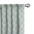 thumbnail image 1 of Ambesonne Damask Window Curtains, Classic Swirly Floral Forms, Each 28" W x 63" L, Pale Blue Grey Eggshell, 1 of 4
