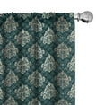 thumbnail image 1 of Ambesonne Damask 4-Panel Curtains, French Rococo Motifs, 56"x84", Dark Teal Eggshell, 1 of 4