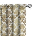 thumbnail image 1 of Ambesonne Damask Window Curtains, Ombre Abstract Floral, Each 28" W x 84" L, Caramel and Pale Yellow, 1 of 4