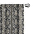 thumbnail image 1 of Ambesonne Damask Window Curtains, Victorian Baroque Style, Each 28" W x 95" L, Charcoal Grey Cream, 1 of 5