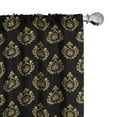 thumbnail image 1 of Ambesonne Damask Window Curtains, Victorian Renaissance Rococo, Each 28" W x 95" L, Camel and Black, 1 of 4