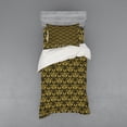 thumbnail image 1 of Ambesonne Damask Bedding Set 3 Pcs, Antique Foliage Motifs, Twin, Black Earth Yellow, 1 of 3