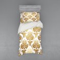 thumbnail image 1 of Ambesonne Damask Bedding Set 3 Pcs, Ombre Abstract Floral, Twin XL, Caramel and Pale Yellow, 1 of 2