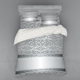 thumbnail image 1 of Ambesonne Damask Bedding Set 4 Pcs, Baroque Damask Curves, Queen, Grey Pale Grey, 1 of 2