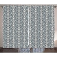 thumbnail image 1 of Ambesonne Damask Curtains 2 Panel Set, Leaves and Buds, 108" x 90", Cream Grey, 1 of 3