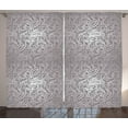 thumbnail image 1 of Ambesonne Damask Curtains 2 Panel Set, Royal Paisley Pattern, 108" x 108", Dimgray Grey, 1 of 3