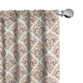 thumbnail image 1 of Ambesonne Damask Curtains, Colorful Vintage Floral Art, Pair of 28"x95", Apricot Mauve Taupe White, 1 of 4