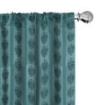 thumbnail image 1 of Ambesonne Damask Curtains, Medieval Gothic Rococo, Pair of 28"x95", Petrol Blue, 1 of 5