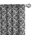 thumbnail image 1 of Ambesonne Damask Curtains, Old Blossom with Curves, Pair of 28"x63", Black White, 1 of 5