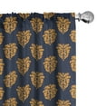 thumbnail image 1 of Ambesonne Damask Curtains, Old Eastern Floral Motifs, Pair of 28"x84", Dark Blue Marigold, 1 of 5