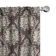 thumbnail image 1 of Ambesonne Damask Curtains, Victorian Blooming Foliage, Pair of 28"x84", Brown and Beige, 1 of 5