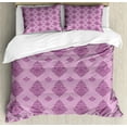 thumbnail image 1 of Ambesonne Damask Duvet Cover Set, Purple Curvy Ornaments Art, King, Pale Fuchsia Pale Mauve, 1 of 3