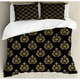 thumbnail image 1 of Ambesonne Damask Duvet Cover Sets, Victorian Renaissance Rococo, 2-King, Camel and Black, 1 of 7