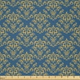 thumbnail image 1 of Ambesonne Damask Fabric by the Yard Microfiber, Italian Ornament Composition, 10 Yards, Dark Sky Blue Khaki, 1 of 1