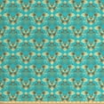 thumbnail image 1 of Ambesonne Damask Fabric by the Yard Upholstery, Abstract Vintage Old Look, 2 Yards, Turquoise Sepia, 1 of 4