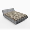 thumbnail image 1 of Ambesonne Damask Fitted Sheet, Antique Victorian Floral, Full Size, Army Green Cream, 1 of 3