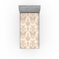 thumbnail image 1 of Ambesonne Damask Fitted Sheet, Rococo Renaissance Flowers, Twin Size, Pale Camel Pale Redwood, 1 of 5