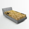 thumbnail image 1 of Ambesonne Damask Fitted Sheet, Victorian Style Room, Twin Size, Yellow Black, 1 of 3