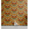 thumbnail image 1 of Ambesonne Damask Floral Peel & Stick Wallpaper for Home, Middle Eastern Flower, 13"x100", Burnt Orange and Sky Blue, 1 of 5