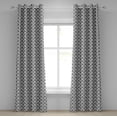 thumbnail image 1 of Ambesonne Damask Grommet Curtain, Black and White Baroque, 50" x 120", Black White, 1 of 6